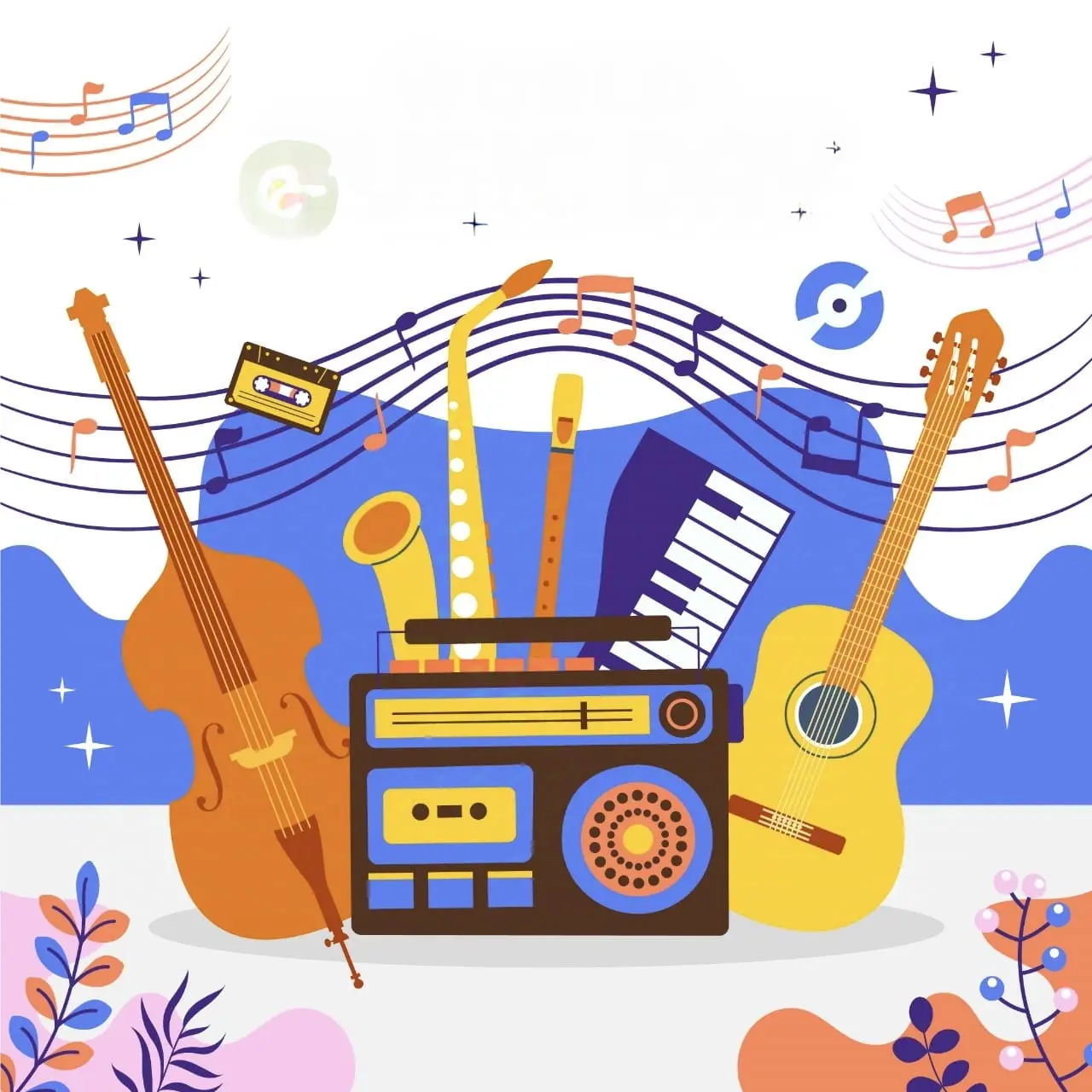 Learn with music ilustration designed by Freepik