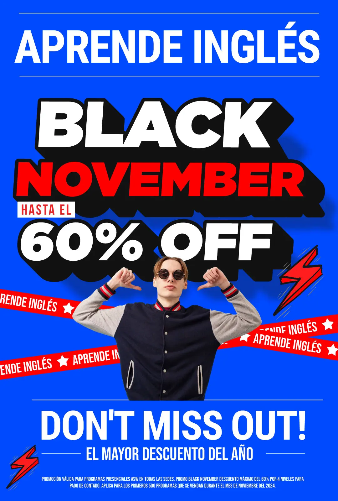 Banner de promoción de noviembre 60% descuento