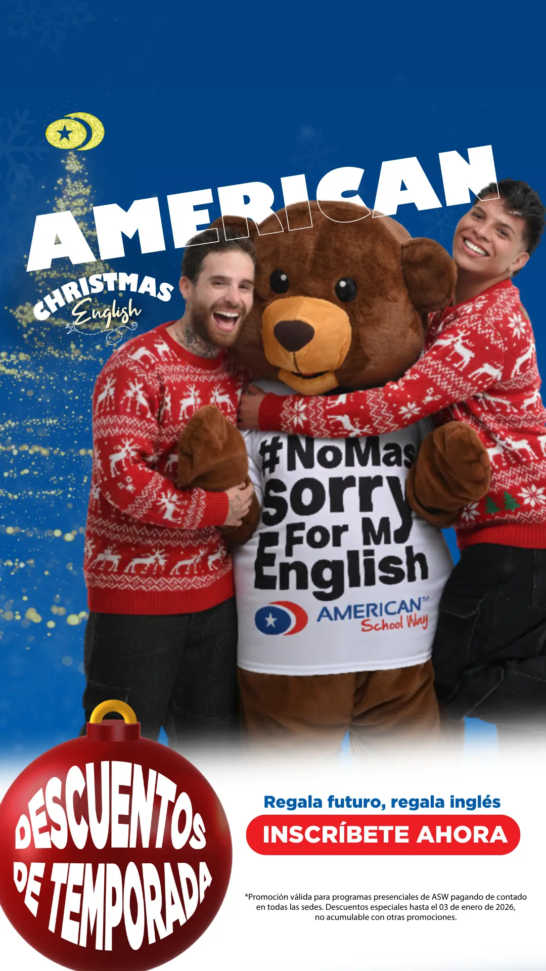 Banner de descuentos por temporada de diciembre