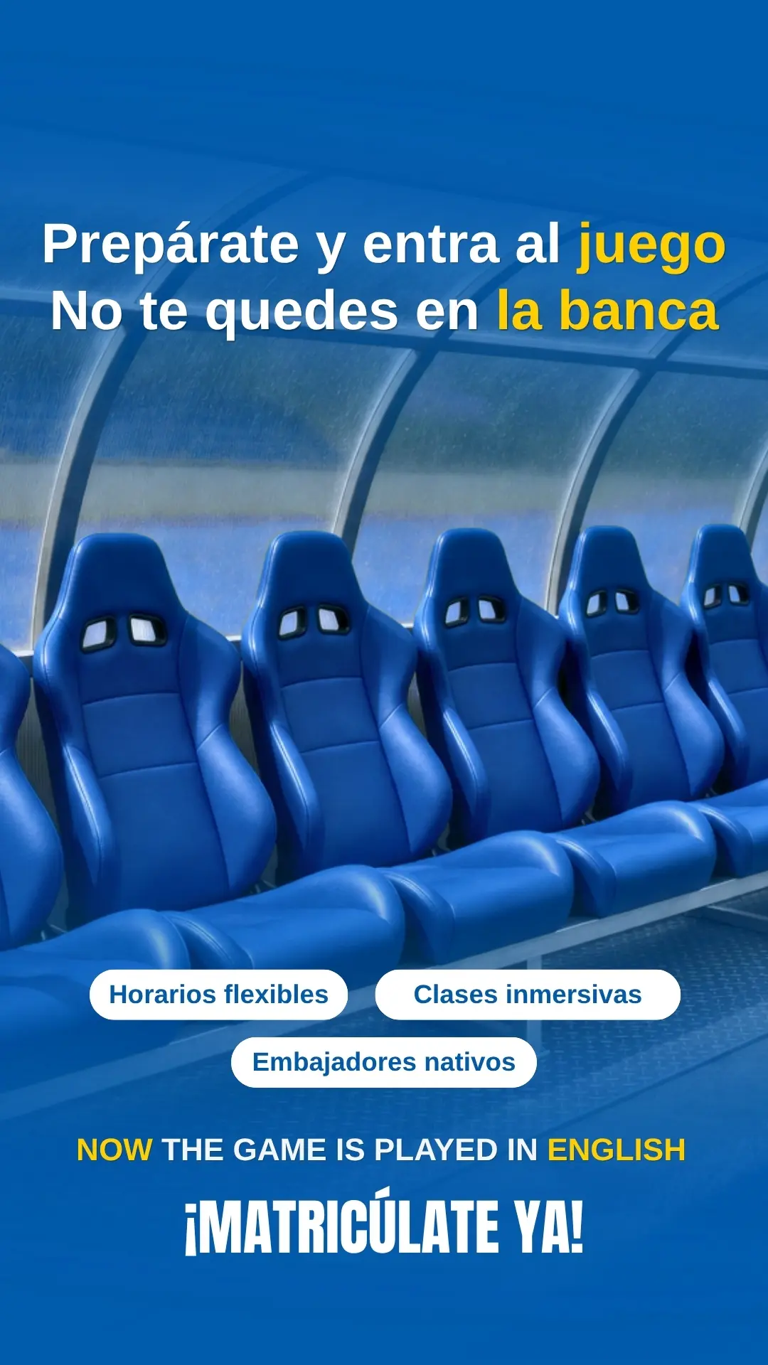 No te quedes en la banca, entra al juego y aprende inglés con American School Way